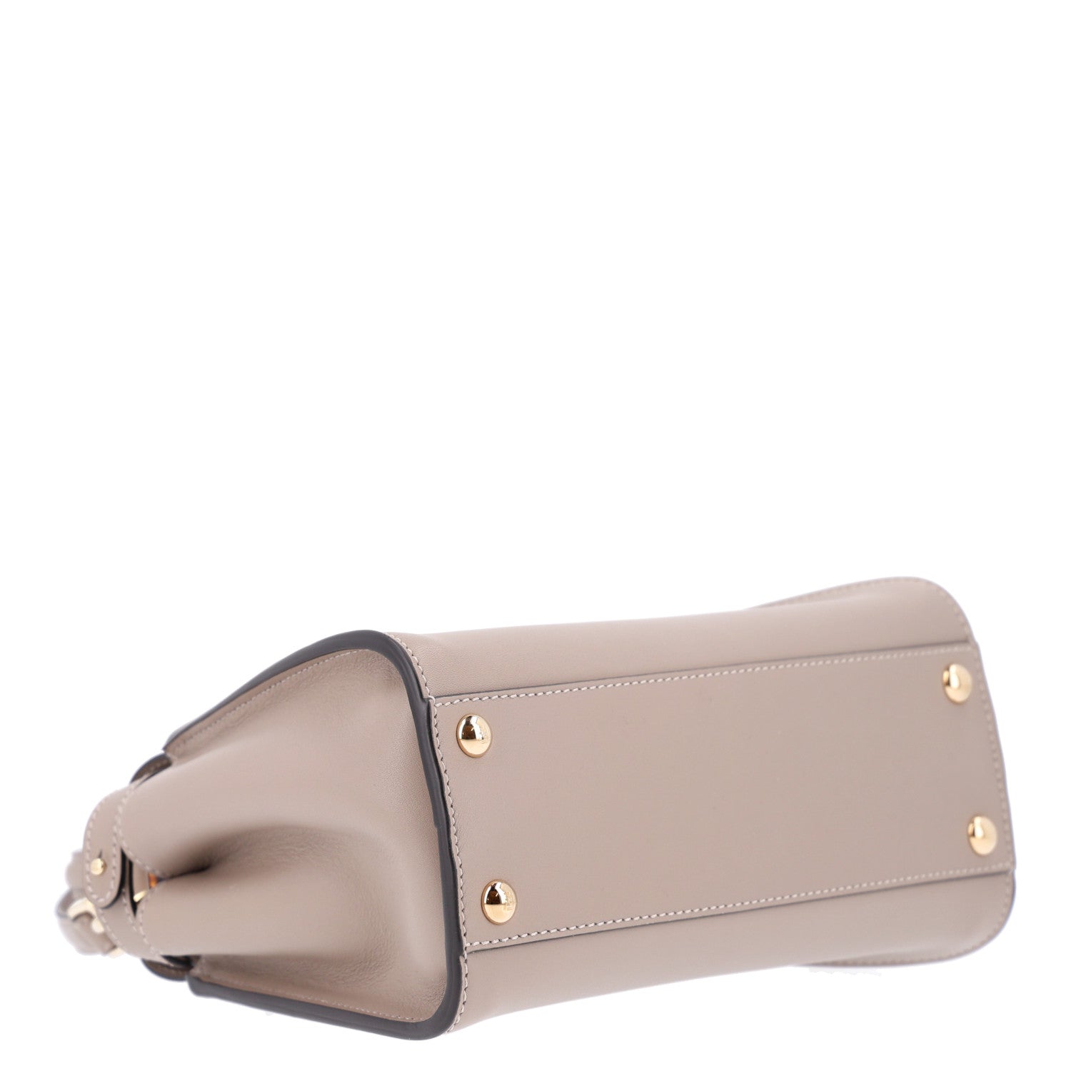 Fendi Vitello Seta Shiny Nappa Plexiglass Tortoise Mini Peekaboo Iconic Satchel Tortora
