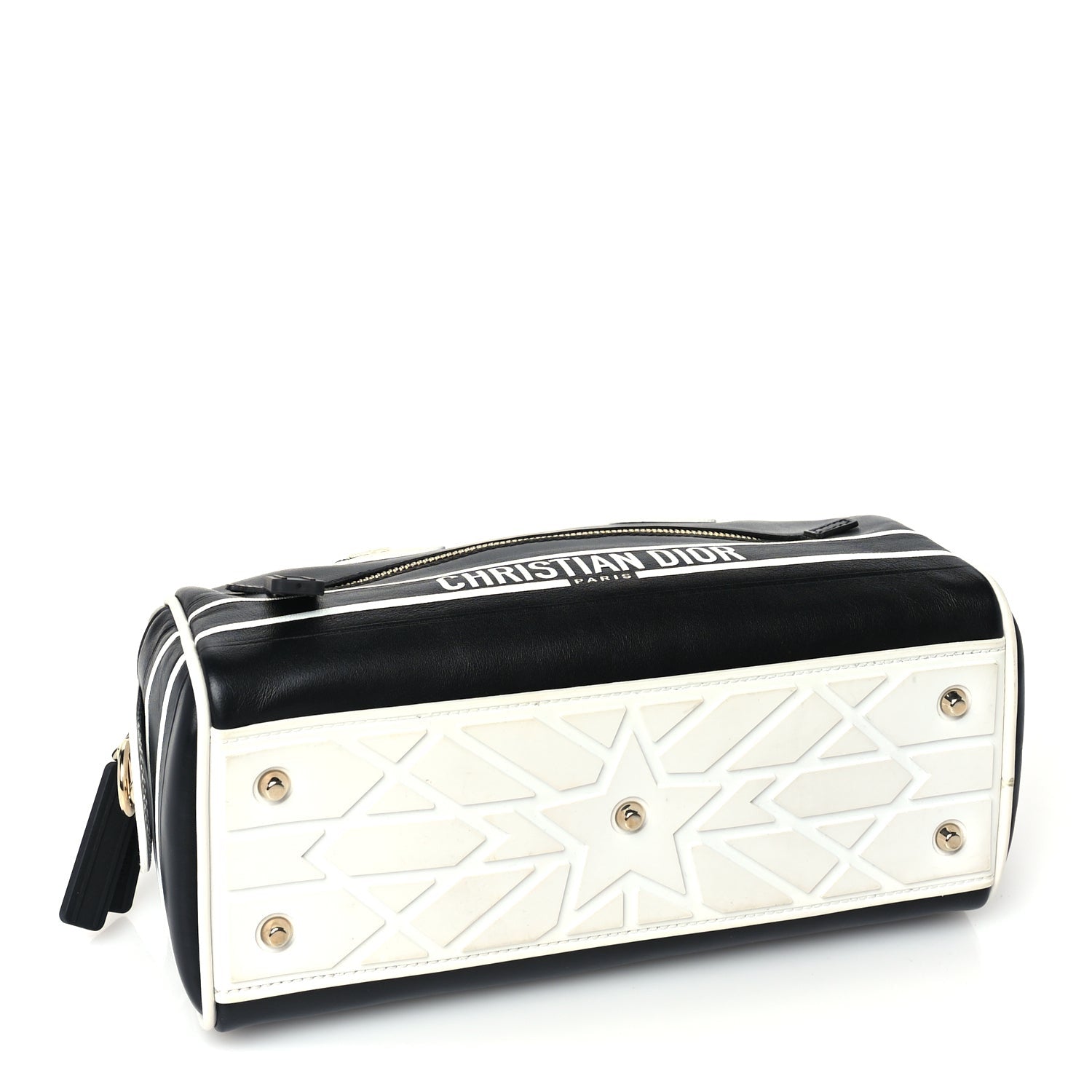 Dior Calfskin Small Dior Vibe Zip Bowling Bag Black White