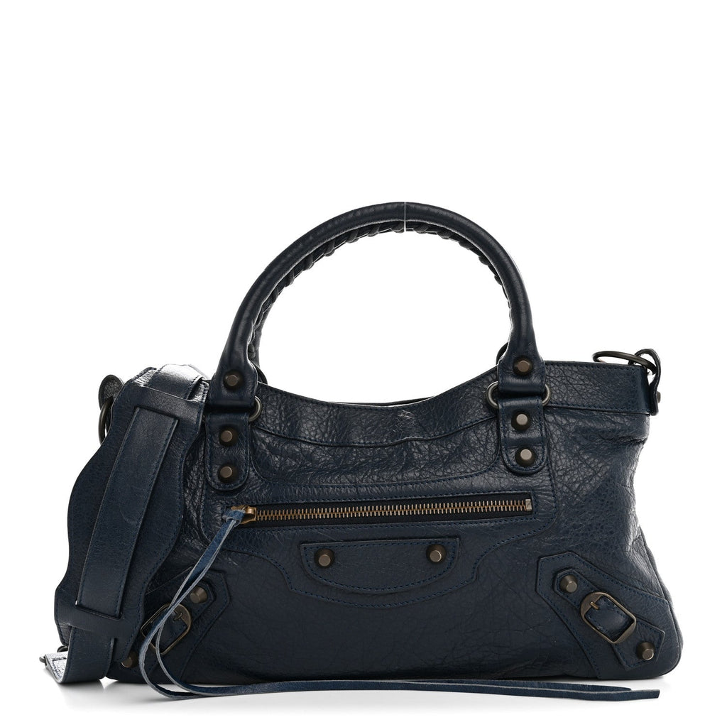 Balenciaga Agneau Classic Hardware First Bleu Obscur