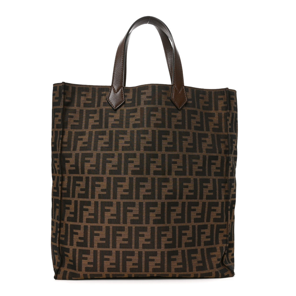Fendi Zucca Vitello Artic Special Shopping Tote Tobacco Castagna