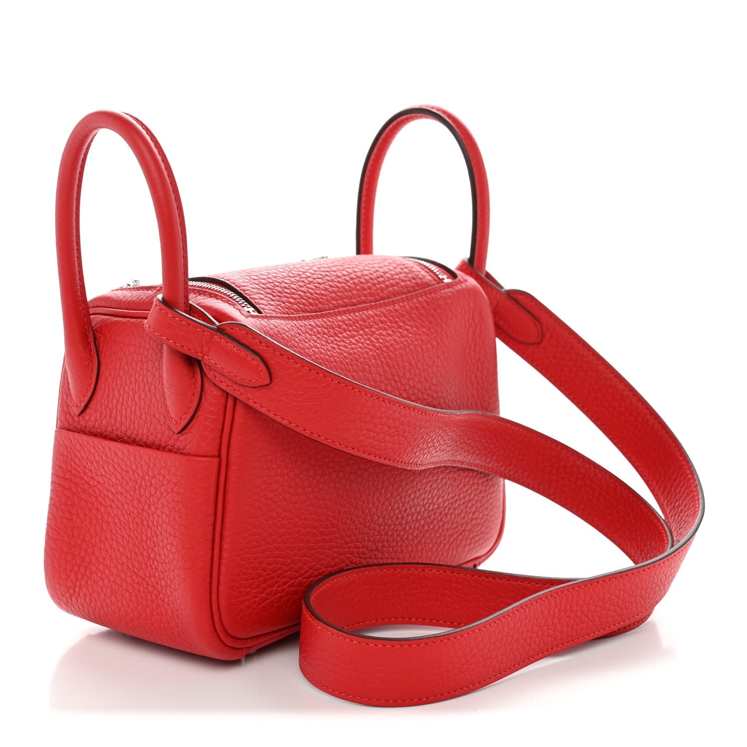 Hermès Taurillon Clemence Mini Lindy 20 Rouge Radieux