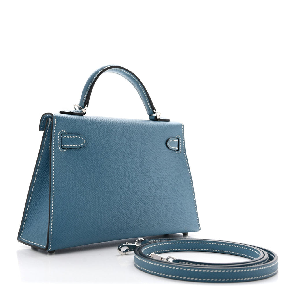 Hermès Epsom Mini Kelly Sellier 20 New Blue Jean