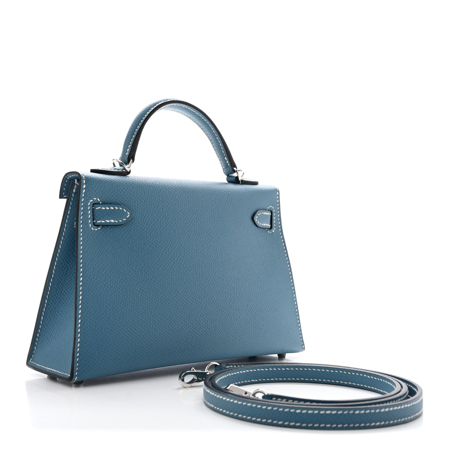Hermès Epsom Mini Kelly Sellier 20 New Blue Jean