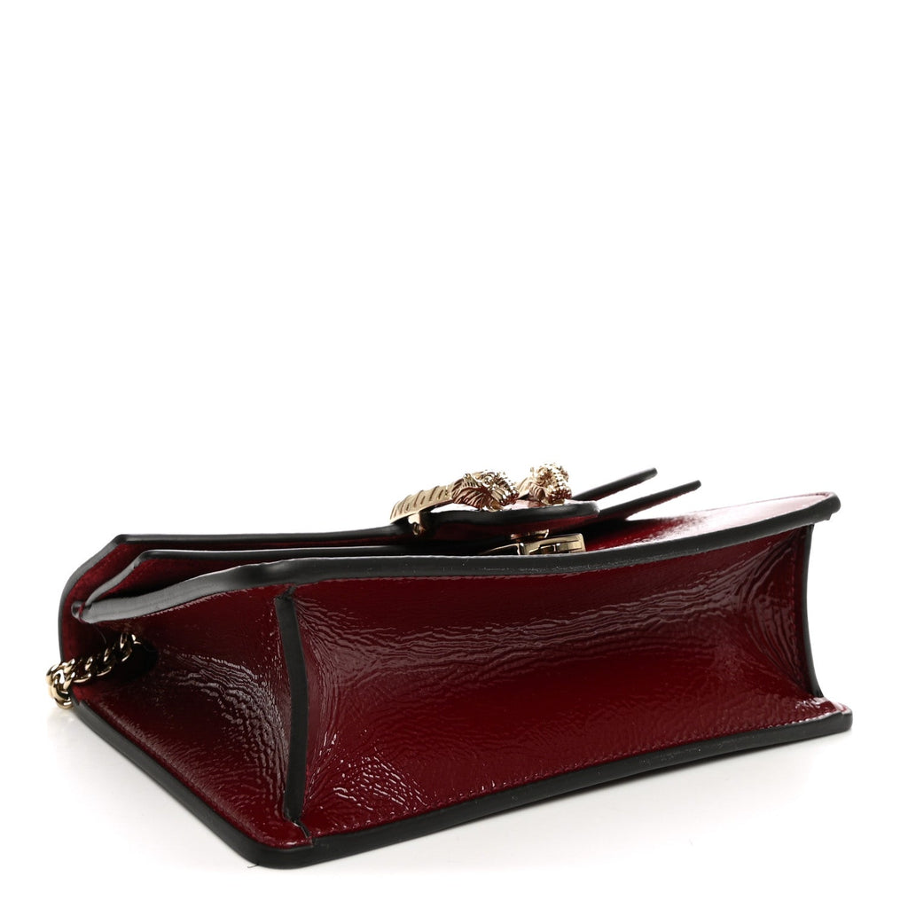 Gucci Crinkled Patent Mini Dionysus Shoulder Bag Rosso Ancora Red