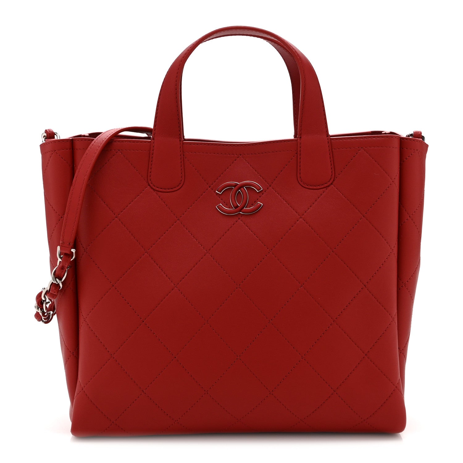 Chanel Bullskin Stitched Medium Shopping Bag Red