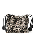Chanel Pony Hair Printed Chic Lady Shoulder Bag White Black