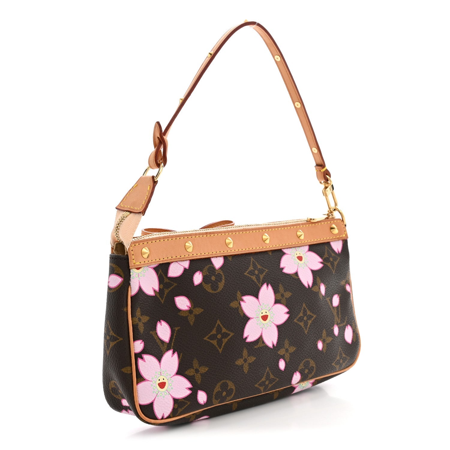 Louis Vuitton Monogram Cherry Blossom Pochette Accessories Brown