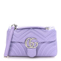 Gucci Lambskin Matelasse Small GG Marmont Shoulder Bag Lapis