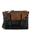 Fendi Agnello Old Shine Vitello Go Rain Small Flip Tote Black Marrone