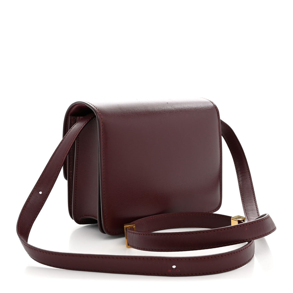 Celine Box Calfskin Small Classic Box Flap Bag Burgundy