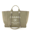 Chanel Mixed Fibers Medium Deauville Tote Grey