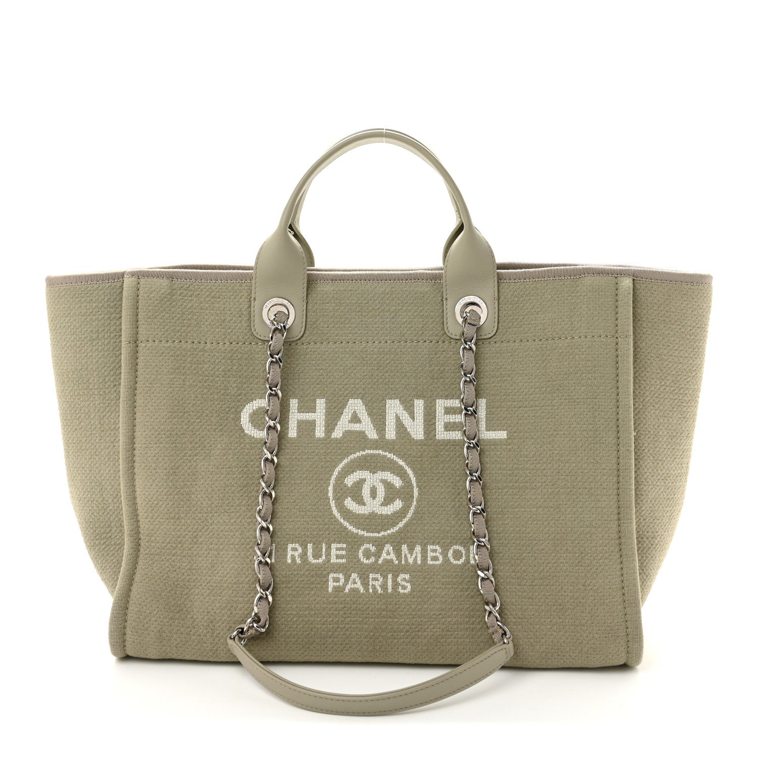 Chanel Mixed Fibers Medium Deauville Tote Grey