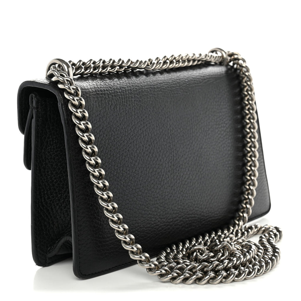 Gucci Dollar Calfskin Enamel Small Dionysus Shoulder Bag Black Electric Blue