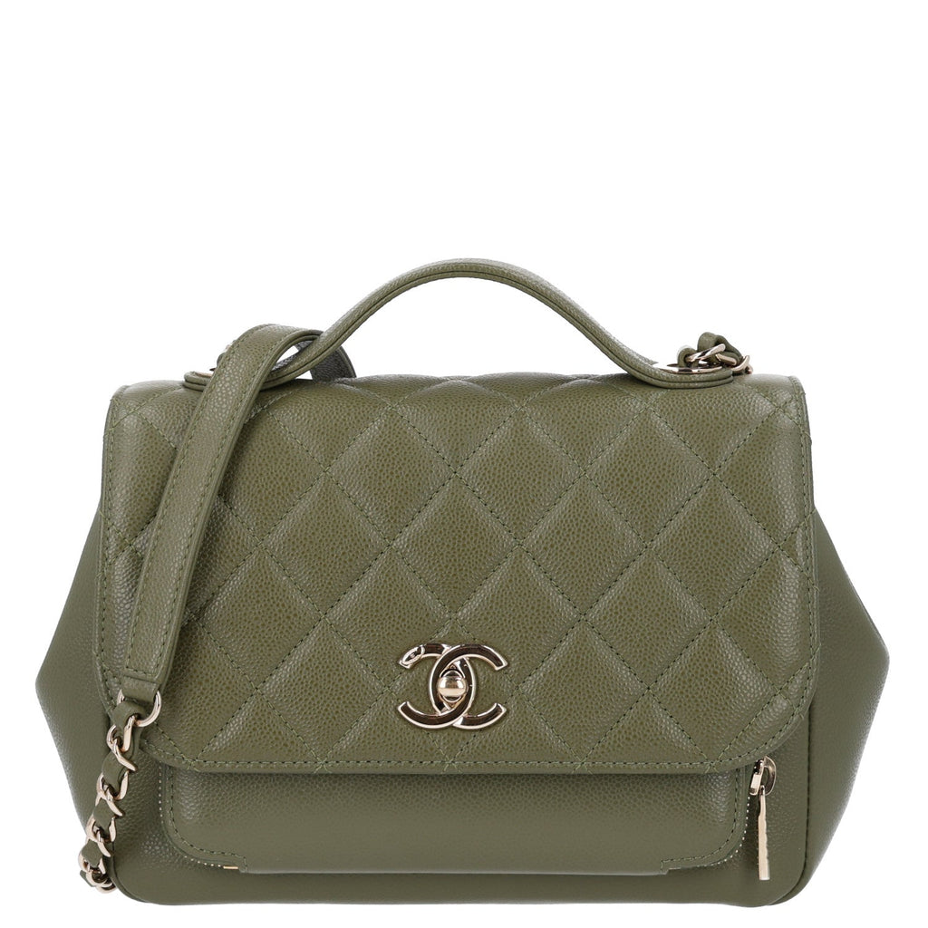 Chanel Caviar Quilted Medium Business Affinity Flap Green