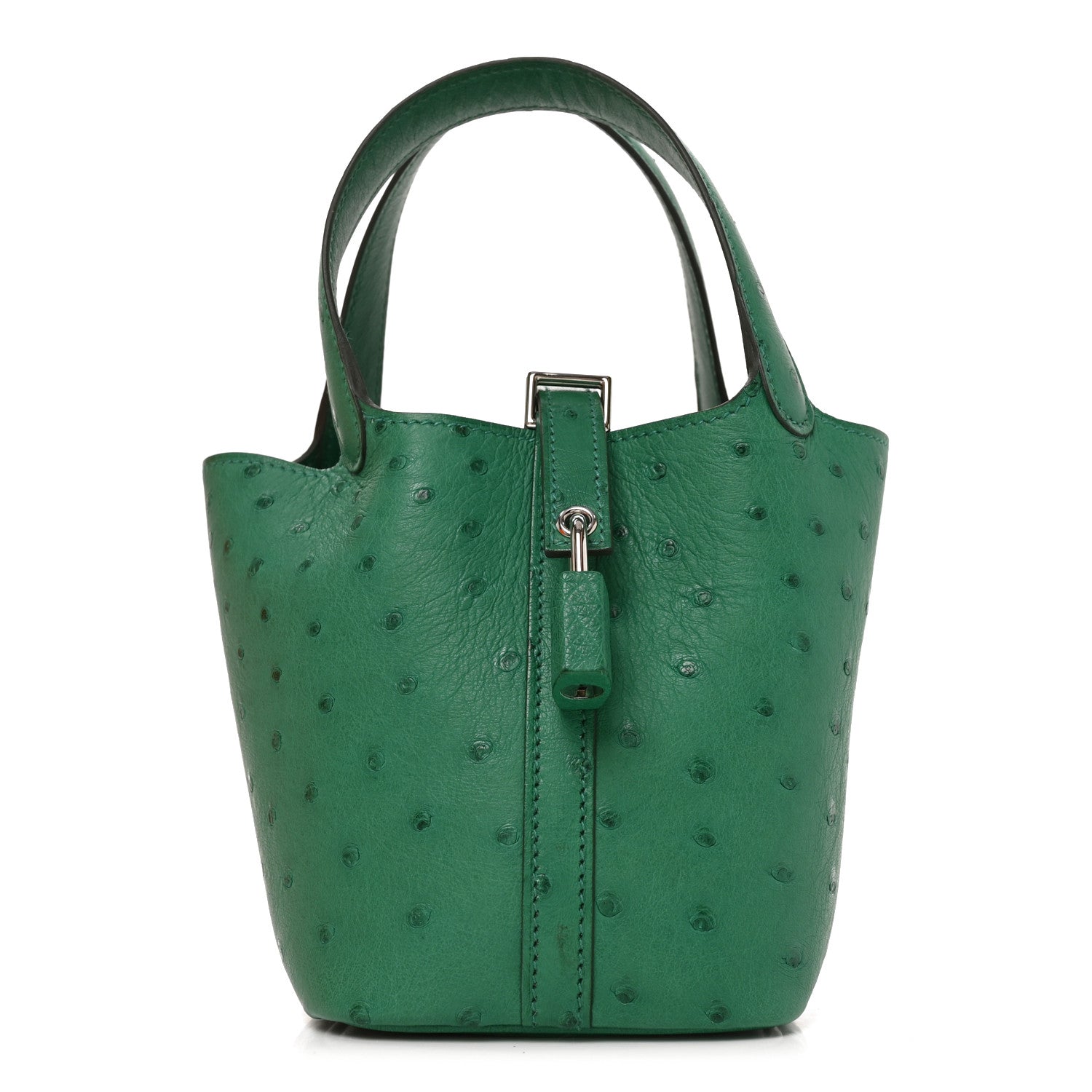 Hermès Ostrich Micro Picotin Lock Vert Vertigo