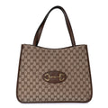 Gucci Monogram Horsebit 1955 Tote Bag Beige Brown Sugar