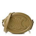Celine Smooth Calfskin Cuir Small Triomphe Oval Purse Crossbody Olive