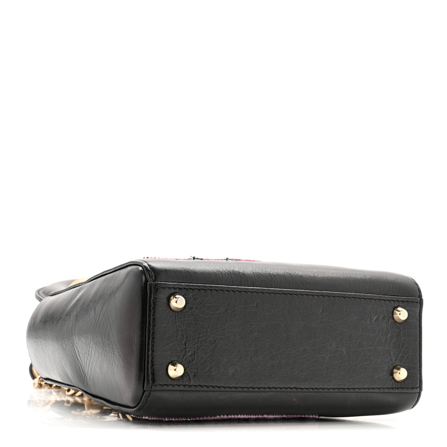 Dior Calfskin Beaded Mini Lady Dior Black