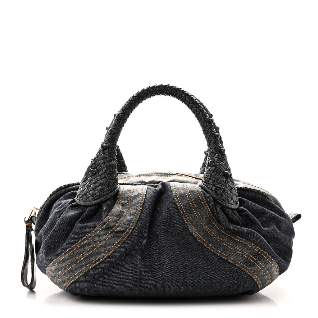 Fendi Denim Spalmati Woven Spy Bowler Blue