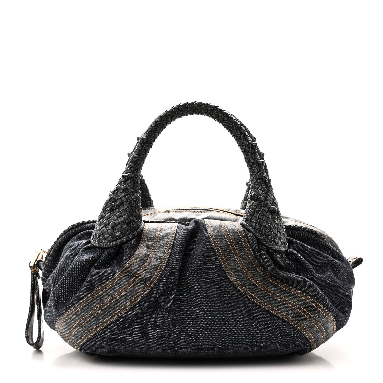 Fendi Denim Spalmati Woven Spy Bowler Blue