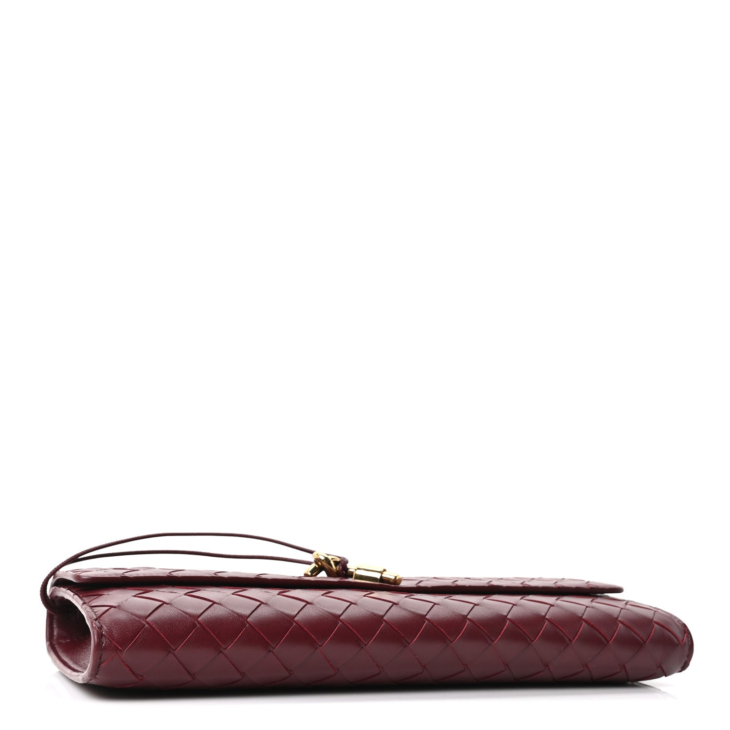 Bottega Veneta Nappa Intrecciato Long Andiamo Top Handle Clutch Barolo