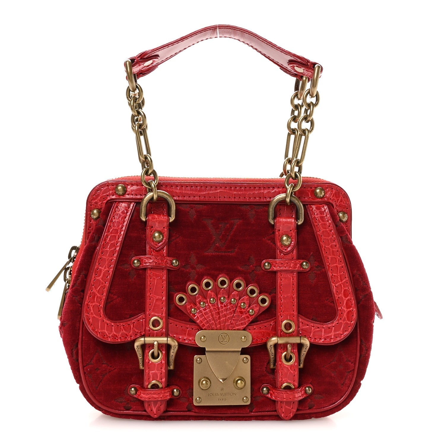 Louis Vuitton Monogram Velours Alligator Gracie PM Rouge