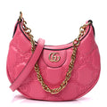 Gucci Calfskin GG Matelasse Mini Hobo Shoulder Bag Pink