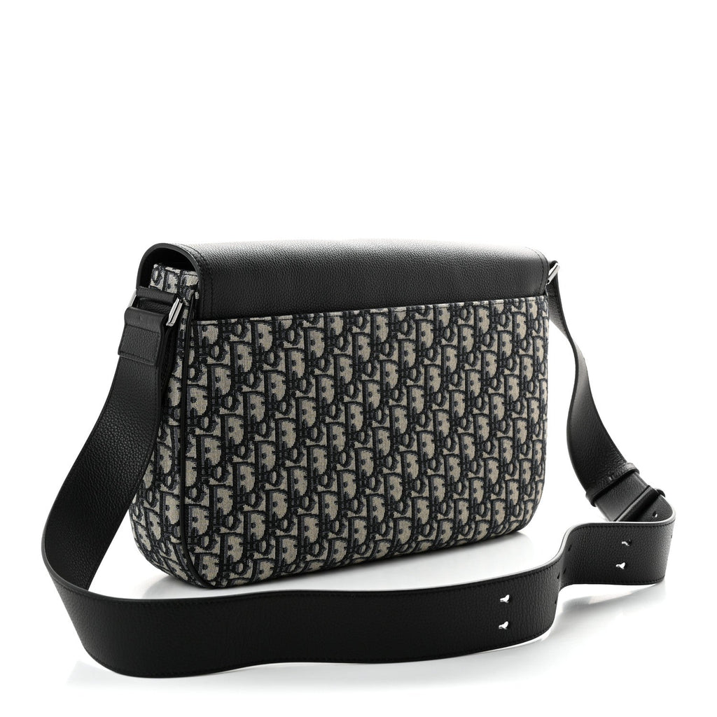 Dior Grained Calfskin Oblique Large Saddle Messenger Black