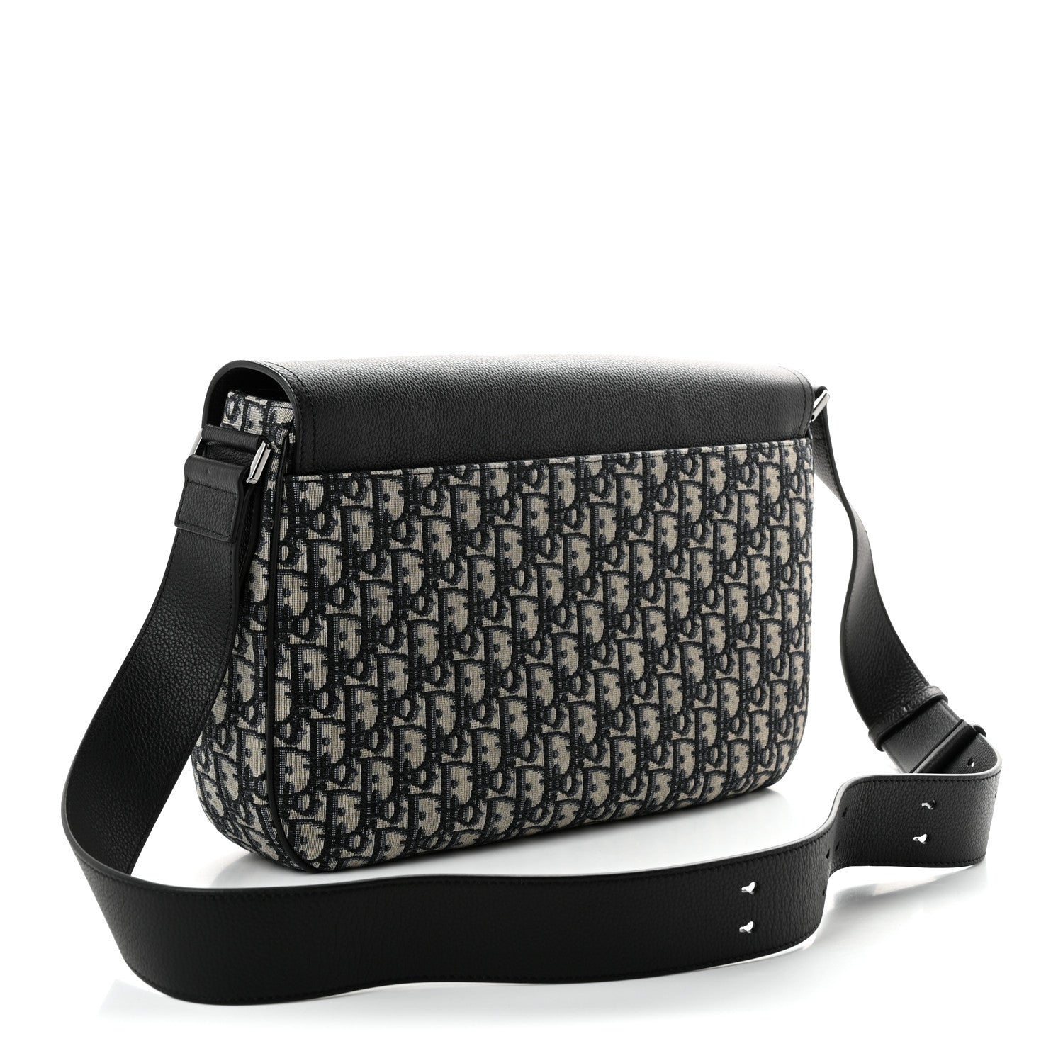 Dior Grained Calfskin Oblique Large Saddle Messenger Black