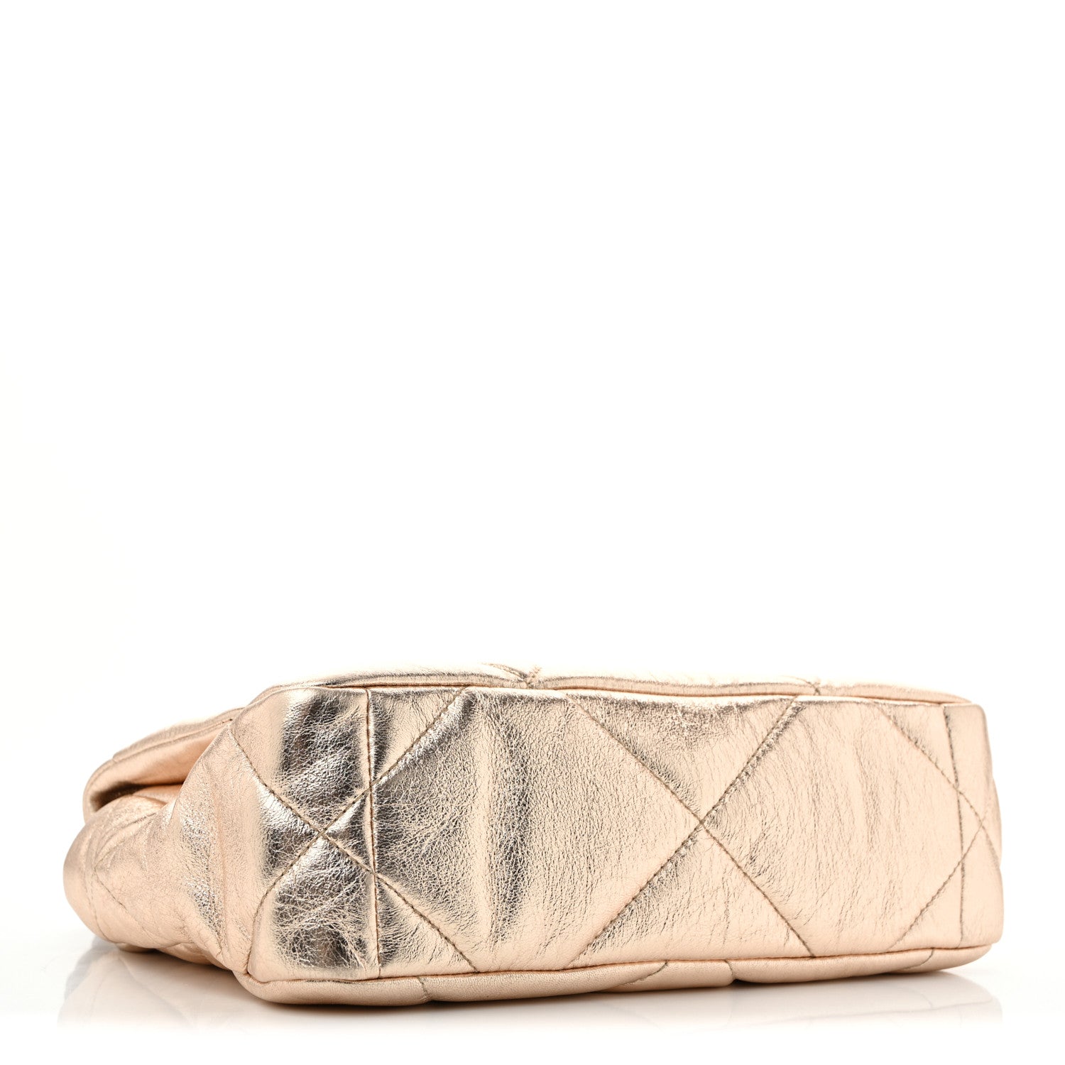 Chanel Metallic Lambskin Quilted Medium Chanel 19 Flap Gold