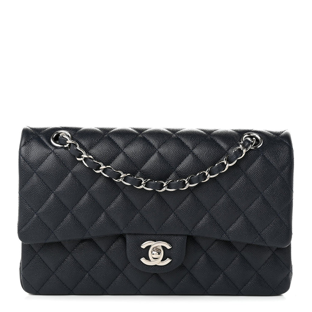 Chanel Caviar Quilted Medium Double Flap Navy