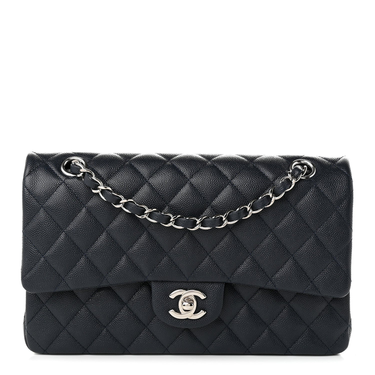 Chanel Caviar Quilted Medium Double Flap Navy