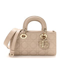 Dior Lambskin Cannage Small Lady D-Joy Powder Beige