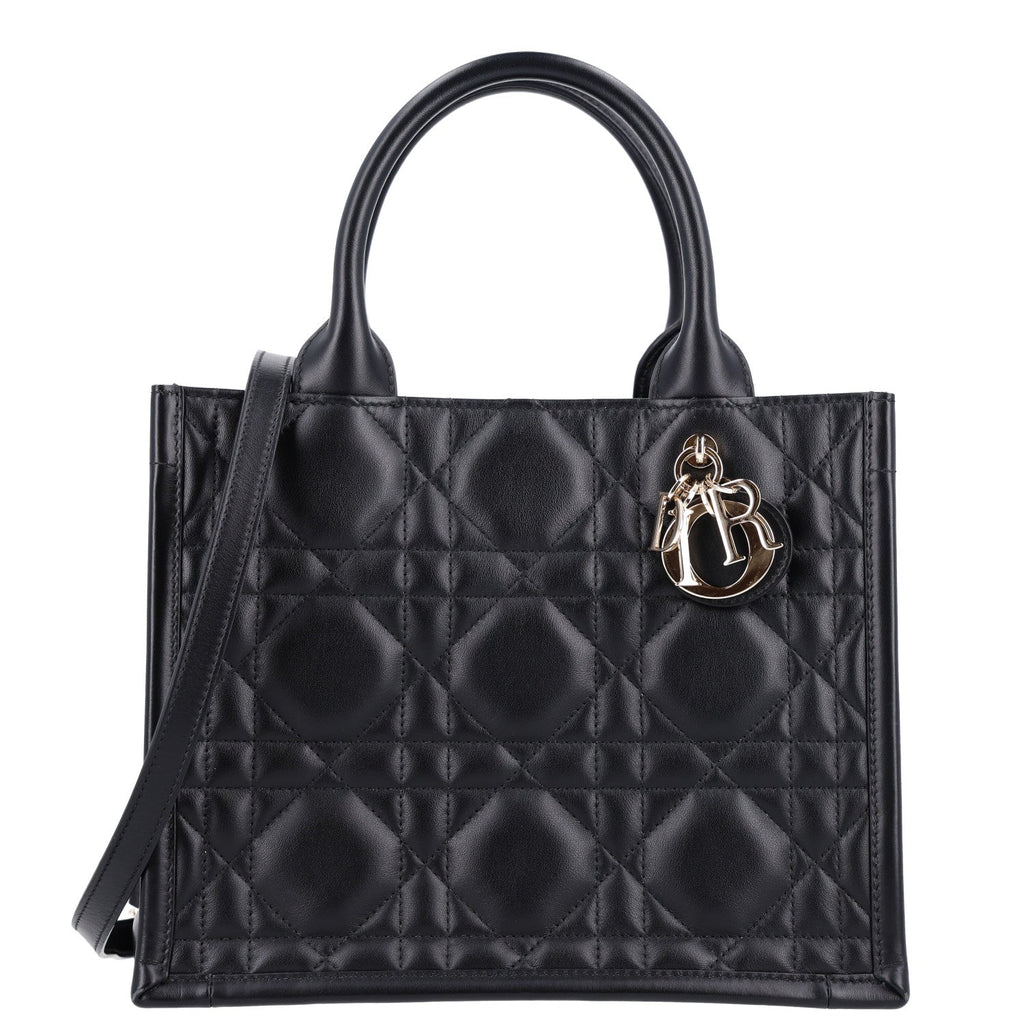 Dior Calfskin Macro Cannage Small Book Tote Black