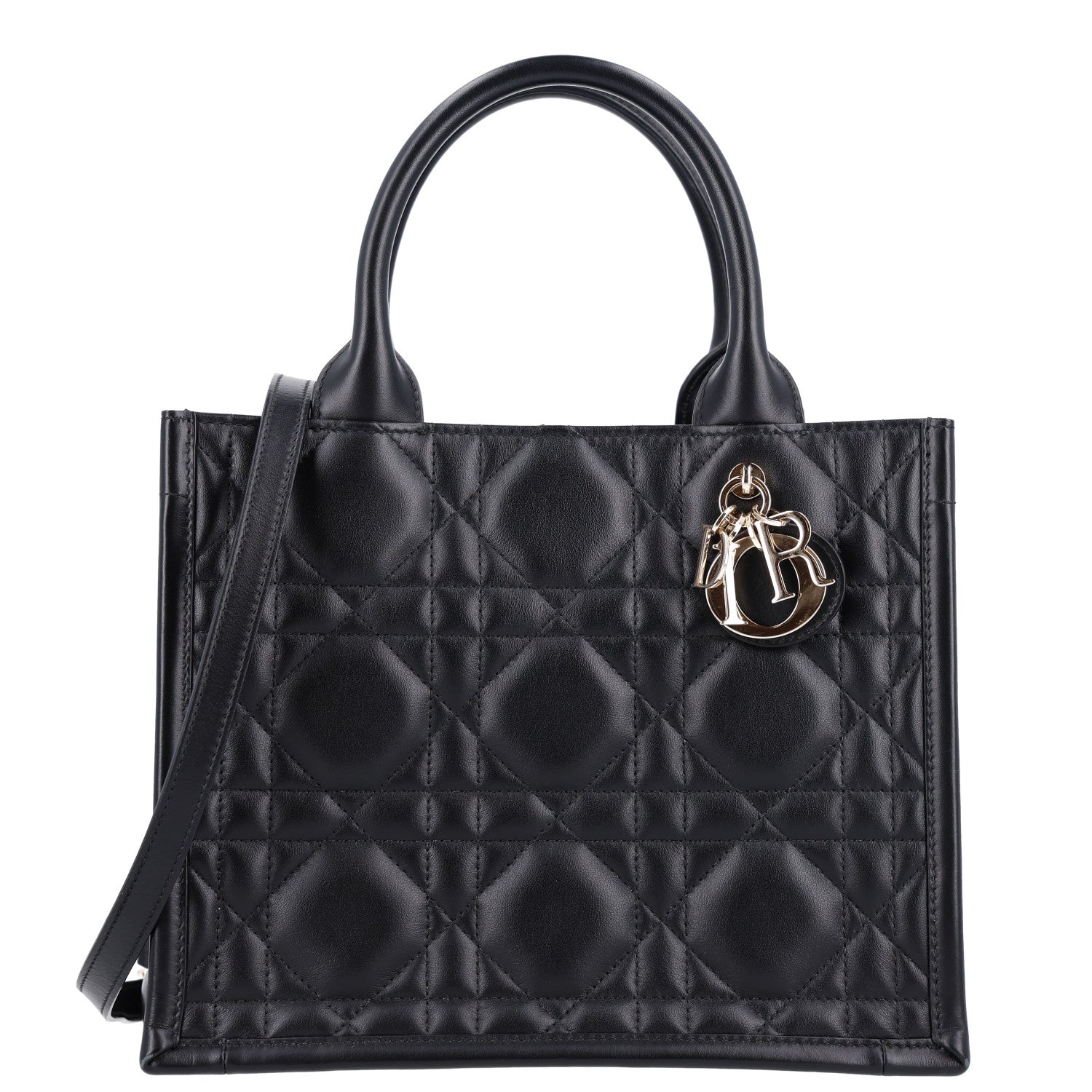 Dior Calfskin Macro Cannage Small Book Tote Black