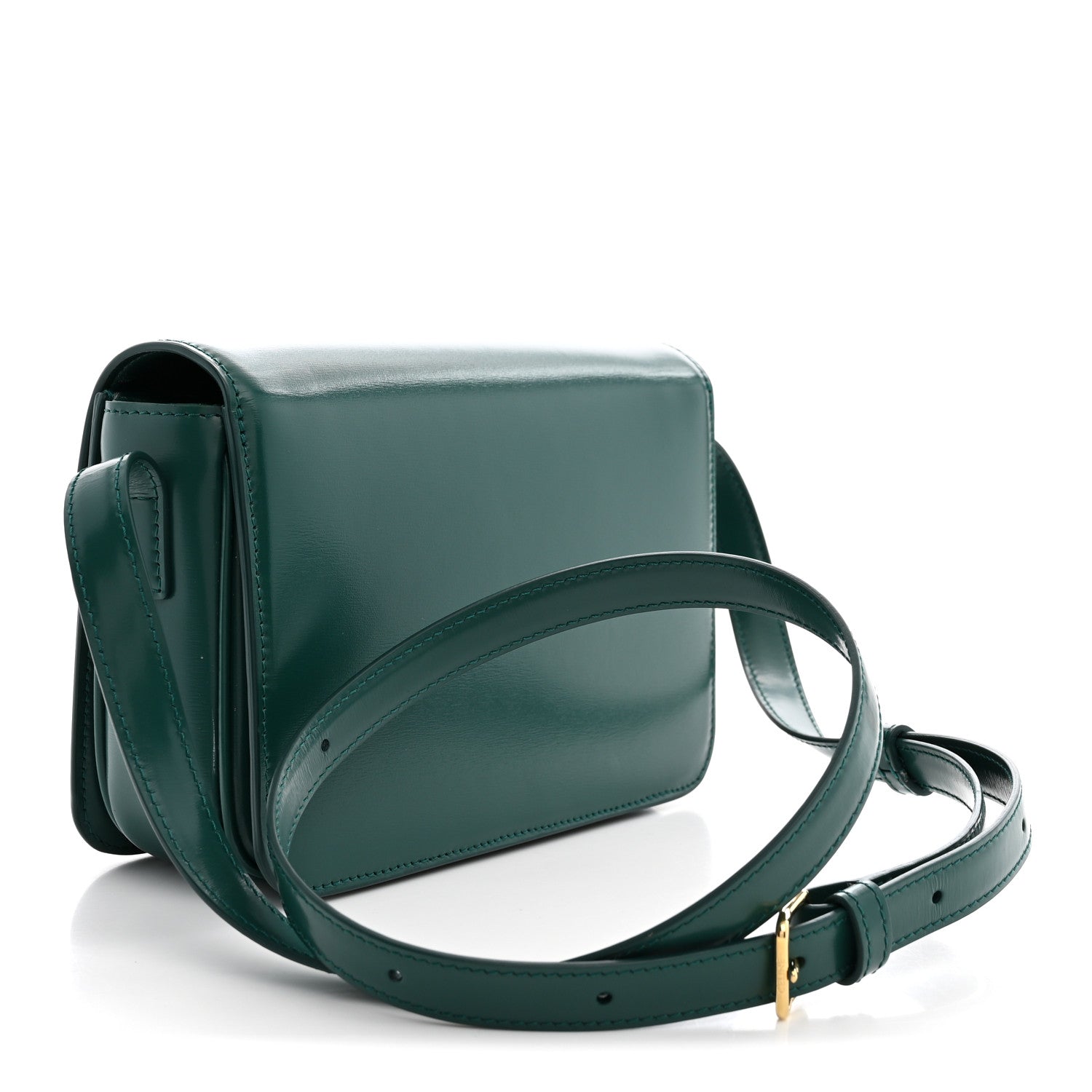Celine Shiny Calfskin Teen Cuir Triomphe Pine Green