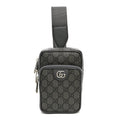 Gucci GG Supreme Monogram Textured Dollar Calfskin Mini Ophidia Messenger Grey Black Graphite Grey