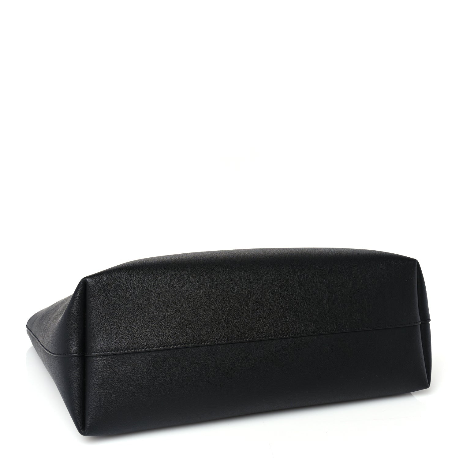 Saint Laurent Calfskin Large Leopard Print Shopping Tote Black