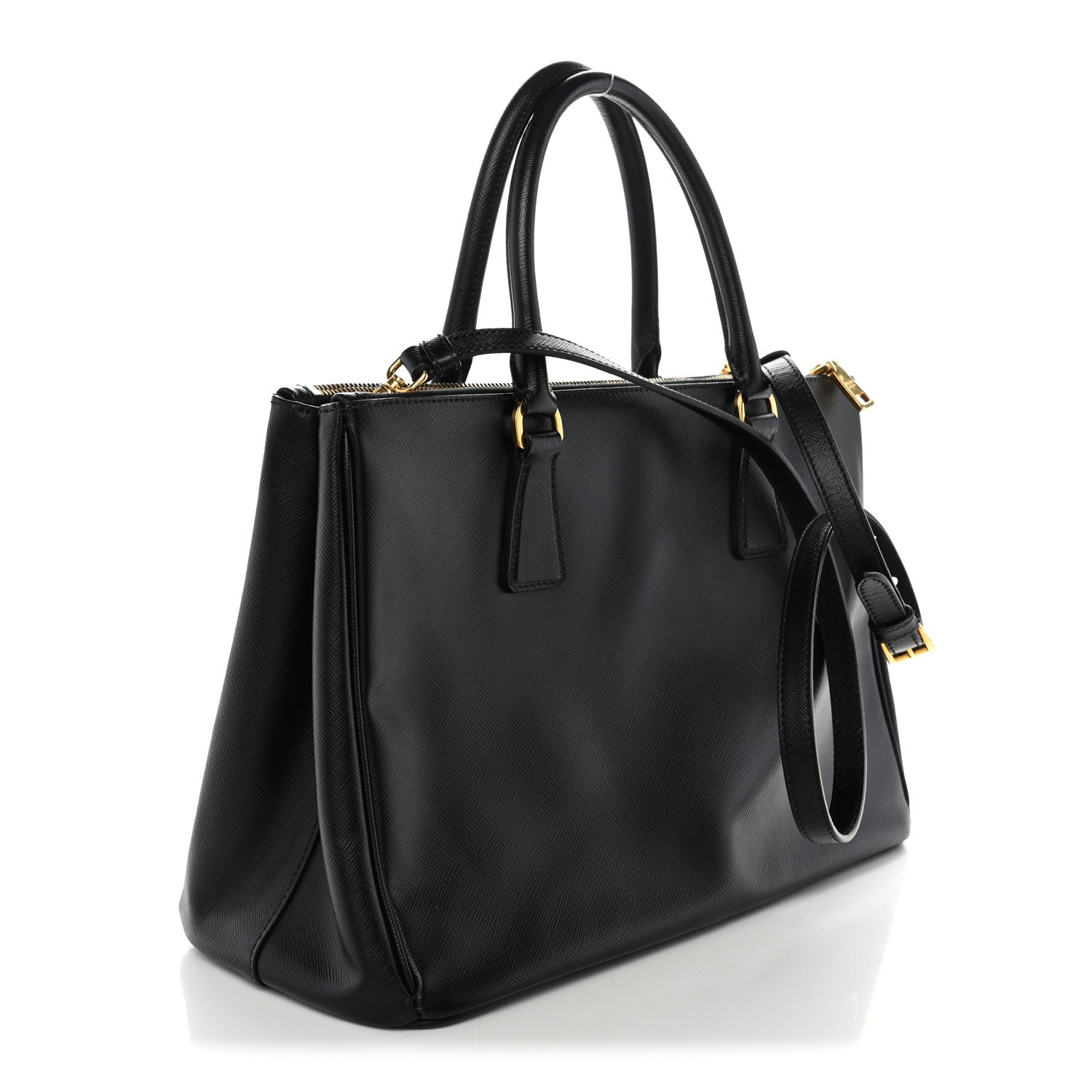 Prada Saffiano Medium Galleria Double Zip Tote Black