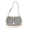 Gucci Monogram Web Small Jackie O Hobo White Grey