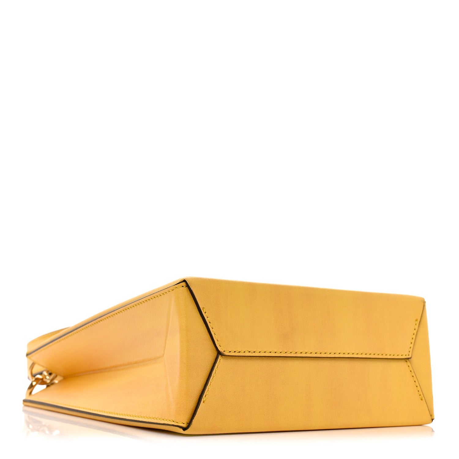Fendi Vitello Fluffy Logo Small Pack Shopper Tote Yellow Box Black