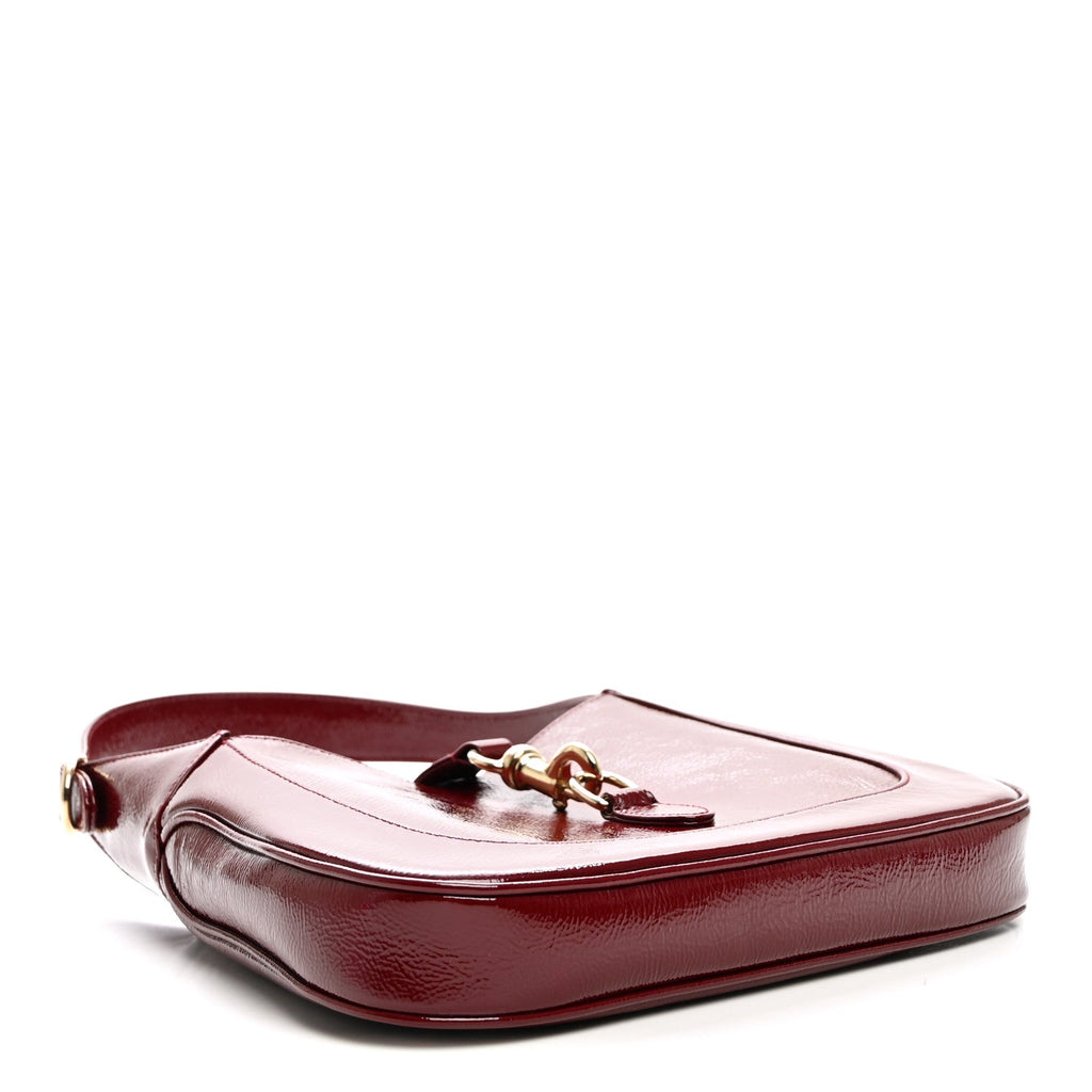 Gucci Patent Calfskin Small Jackie Shoulder Bag Rosso