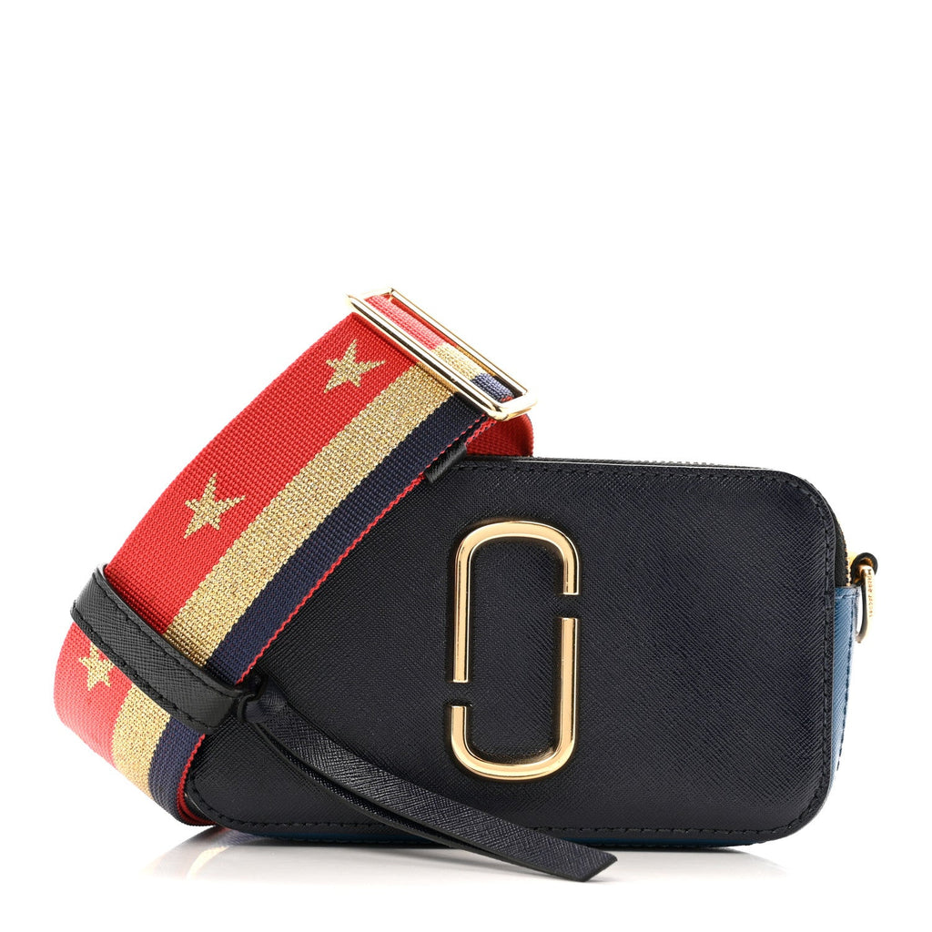 Saffiano Small Snapshot Camera Bag Navy Multicolor