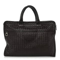 Bottega Veneta Calfskin Leggero Intrecciato Briefcase Ebano