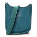 Hermès Taurillon Clemence Amazone Evelyne TPM Bleu Izmir Malachite