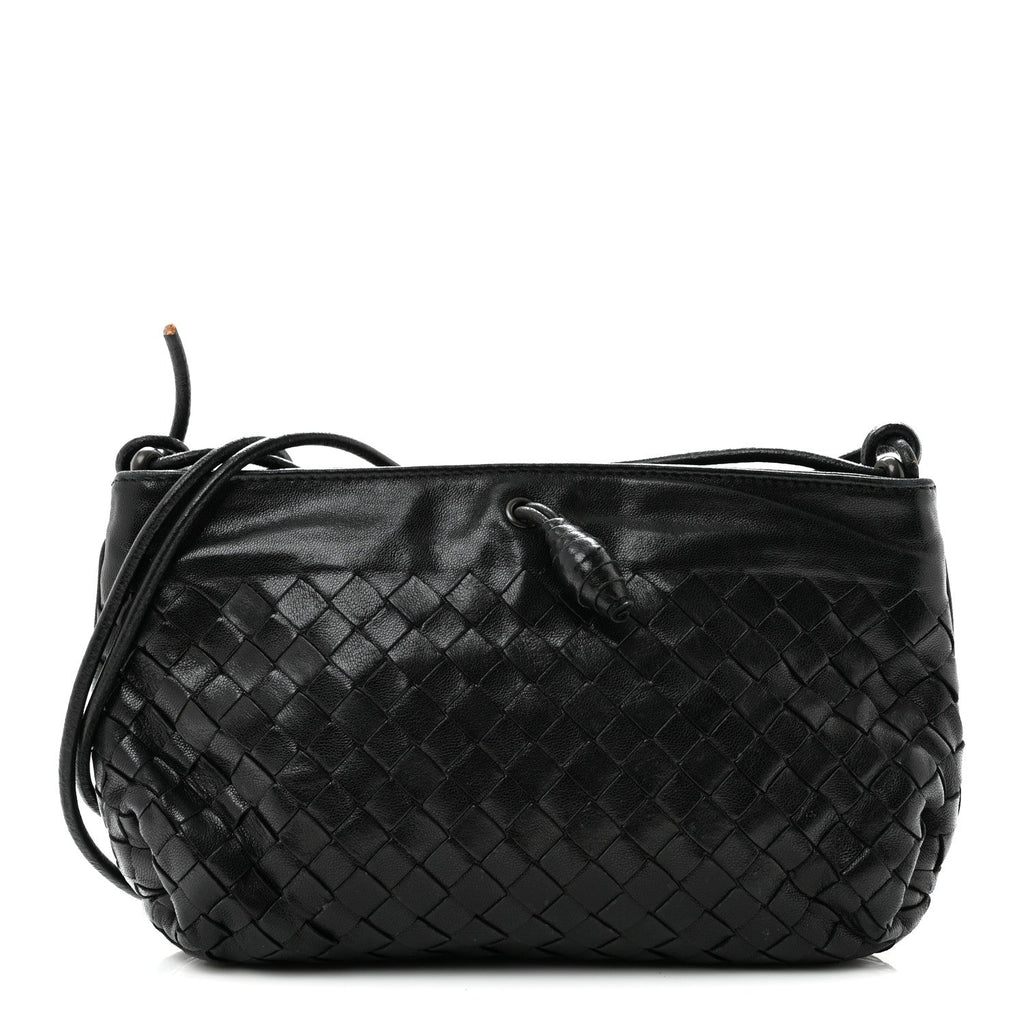Bottega Veneta Nappa Intrecciato Mini Shoulder Bag Black
