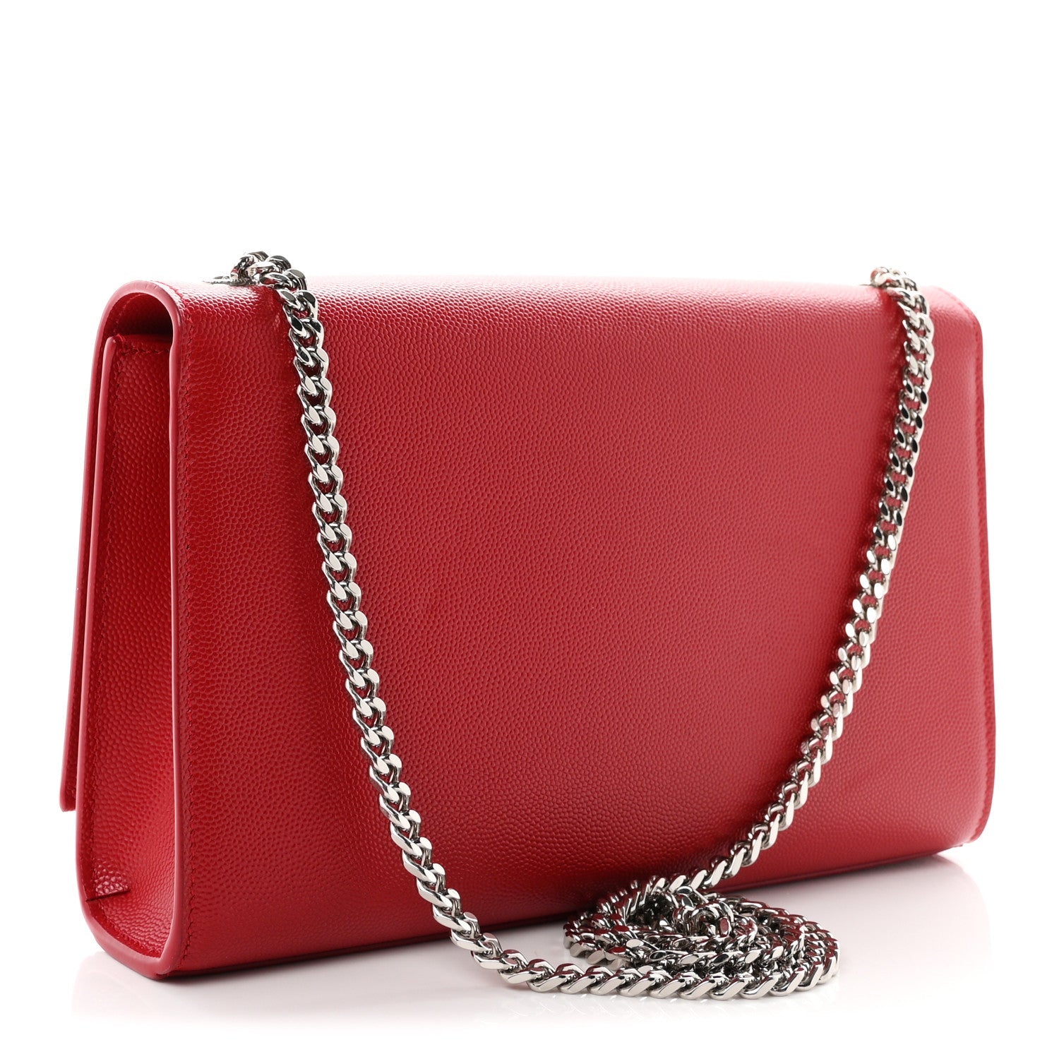 Saint Laurent Grain De Poudre Medium Classic Monogram Kate Tassel Satchel Rouge Eros
