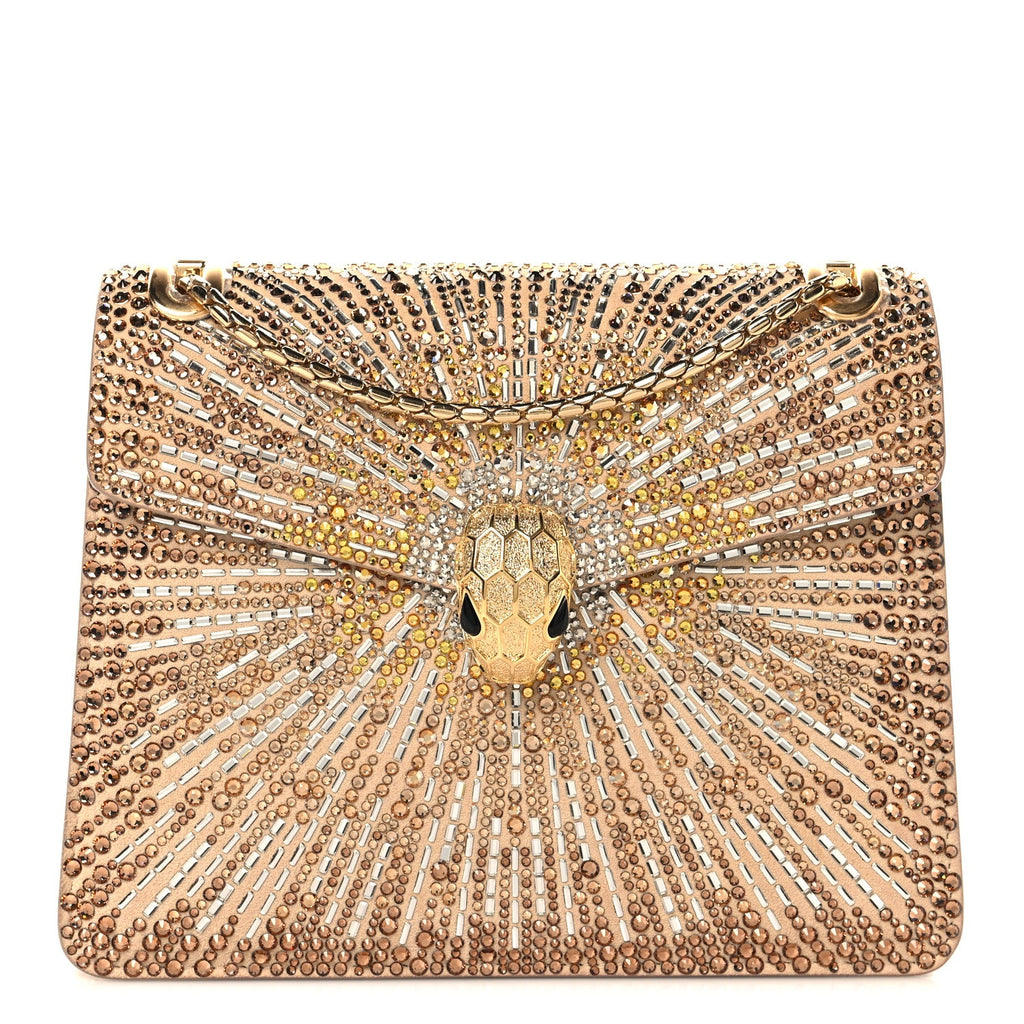 Bvlgari Serpenti Forever Day-to-Night Crossbody Bag Gold Multicolor front view