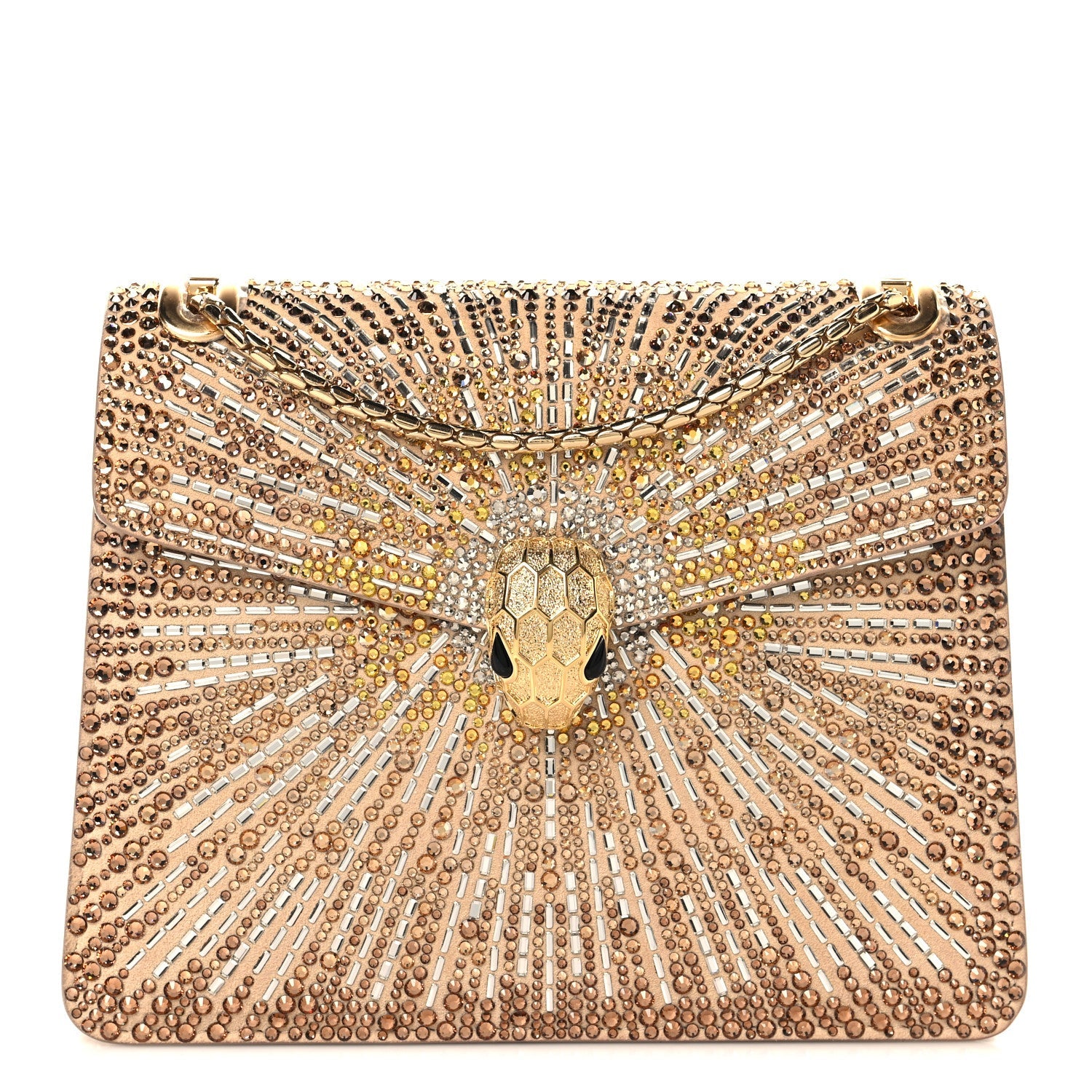 Bvlgari Serpenti Forever Day-to-Night Crossbody Bag Gold Multicolor front view