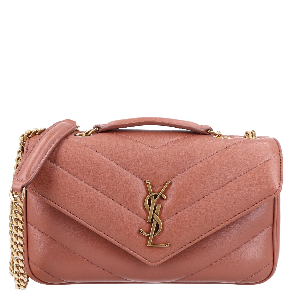 Saint Laurent Lambskin Chevron Quilted Small Loulou Hortensia
